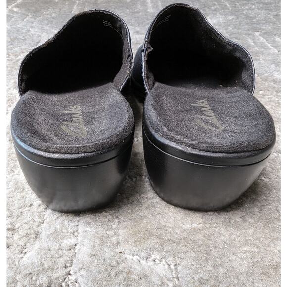 Clarks Navy Leather Slip-on Mules 84616 WOMENS SIZE 6M comfy business casual - Picture 8 of 12